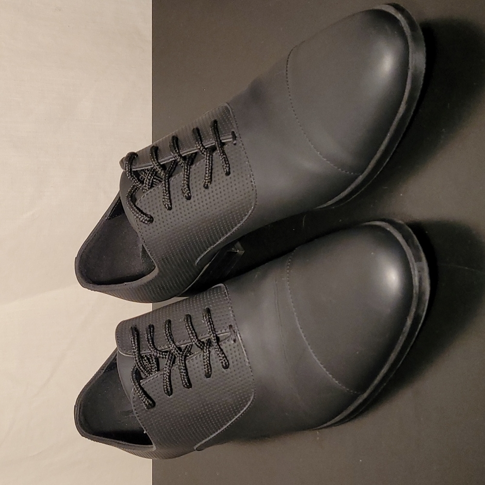 Aldo Black Leather Cap Toe Oxford Shoes 11 - Picture 9 of 9
